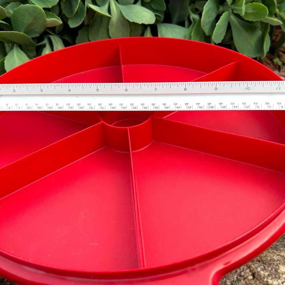 Vintage Tupperware 405-1 Red Divided Tray with Lid - Picture 3 of 6